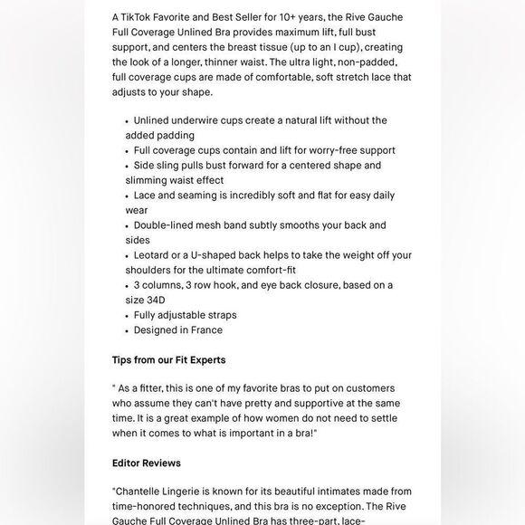 Chantelle Two Riva Gauche Full coverage unlined Bras Black 34 DD and Peach 34 D - Picture 8 of 16